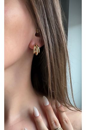 گوشواره استیل (فولاد) زرد زنانه روکش طلا XUPING JEWELRY - کد 895479207