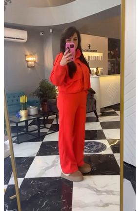 ست بالاتنه و پائین تنه صورتی زنانه بافتنی Yaren Moda - کد 899849985