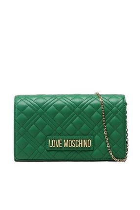 کیف دوشی سبز زنانه چرم مصنوعی Love Moschino - کد 495280114
