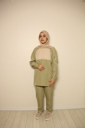 ست بالاتنه و پائین تنه حجاب سبز زنانه رگولار YAREN CLARA - کد 899867494