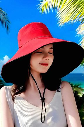 کلاه قرمز زنانه پنبه ای Trenderrs - کد 739160202