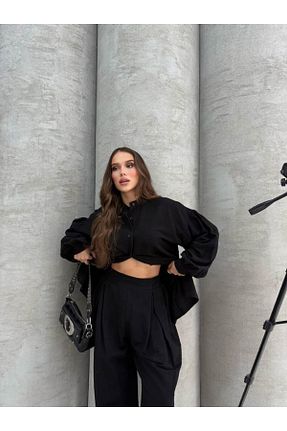 ست بالاتنه و پائین تنه مشکی زنانه بافتنی jennyfer garment - کد 899921383