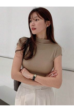 بلوز قهوه ای زنانه ساده La Saade - کد 899924220