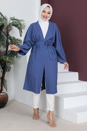 کلاه و ابایا سرمه ای زنانه پلی استر Tesettür Dünyası - کد 734430714