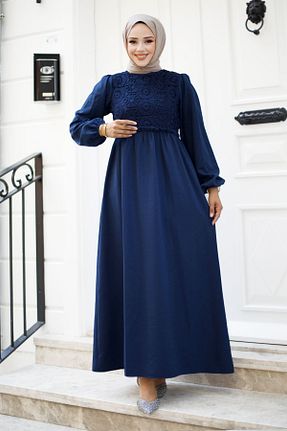 لباس حجاب سرمه ای زنانه رگولار Tesettür Dünyası - کد 847609578