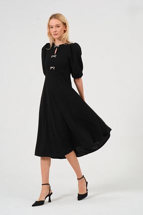 لباس مشکی زنانه بافتنی Moda Palmiss - کد 896252037