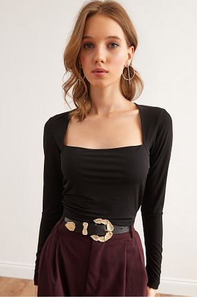 بلوز مشکی زنانه ساده Olalook - کد 899090437