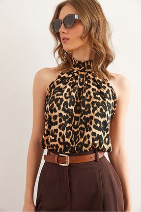 بلوز قهوه ای زنانه ساده Olalook - کد 899089412