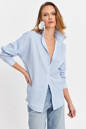 پیراهن آبی زنانه اورسایز Cool & Sexy - کد 899264778