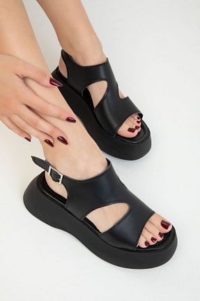 صندل مشکی زنانه پاشنه پر SOHO - کد 809829325
