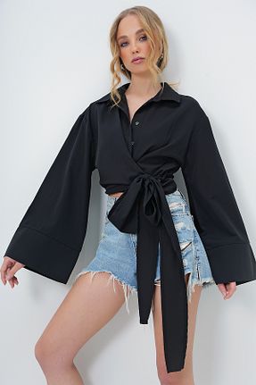 پیراهن مشکی زنانه رگولار Trend Alaçatı Stili - کد 899577916