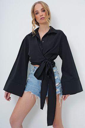 پیراهن مشکی زنانه رگولار Trend Alaçatı Stili - کد 899577916