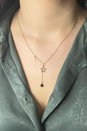 گردنبند استیل ( فولاد ) طلائی زنانه استیل (فولاد) Allmisse - کد 900036078