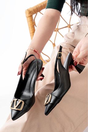 کفش پاشنه بلند کلاسیک مشکی زنانه نخ MODA27 - کد 900085137