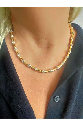 گردنبند استیل ( فولاد ) طلائی زنانه استیل (فولاد) bellss accessory - کد 850383946