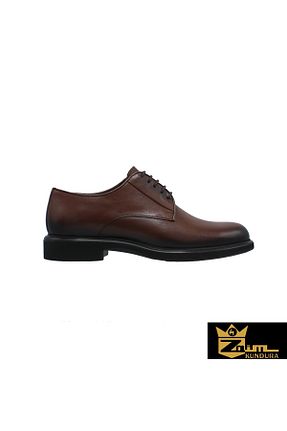 کفش کلاسیک قهوه ای مردانه چرم خالص Zaim Kundura - کد 900098185
