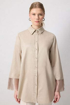 پیراهن حجاب طوسی زنانه نیمه فیت Touche Prive - کد 900120621