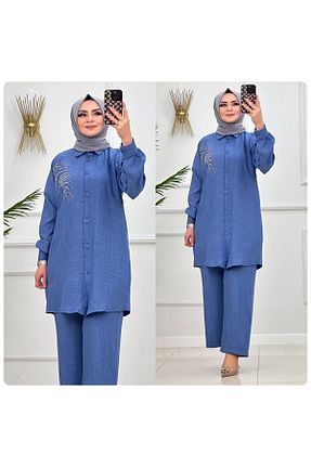 ست بالاتنه و پائین تنه حجاب سرمه ای زنانه Relaxed NİSUM MODA - کد 892342858