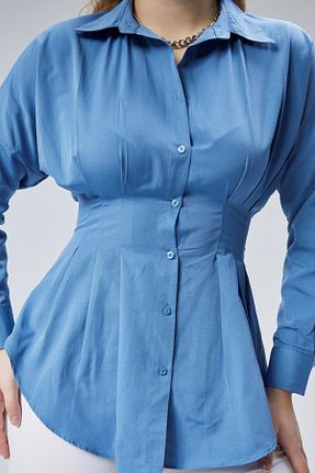 پیراهن آبی زنانه رگولار EMMAS CLOTHİNG - کد 888382710