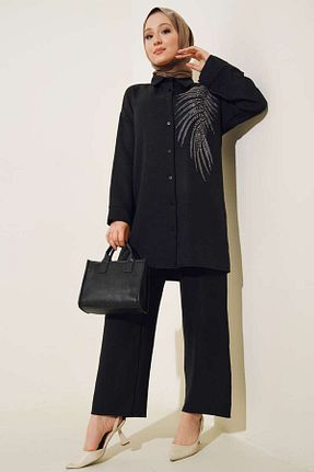 ست بالاتنه و پائین تنه حجاب مشکی زنانه Relaxed NİSUM MODA - کد 892342865