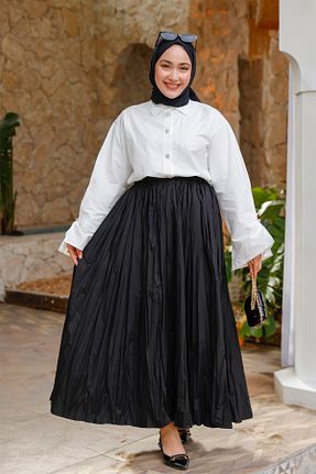دامن حجاب مشکی زنانه کمر کش دار LOCCO - کد 900163851