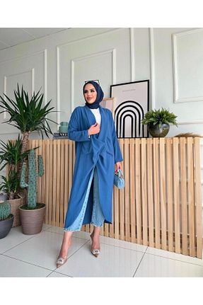 تونیک حجاب آبی زنانه پلی استر NİSUM MODA - کد 895609906