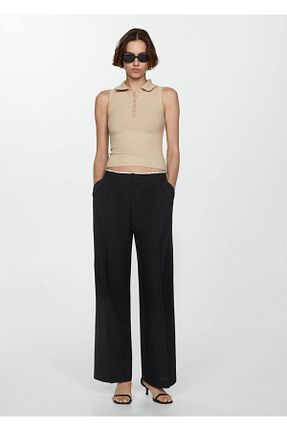 تیشرت بژ زنانه اسلیم فیت MANGO - کد 839703126