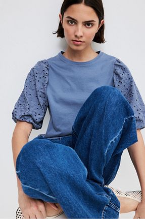 بادی آبی زنانه یقه دوچرخه H&M - کد 901400127