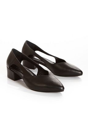 کفش پاشنه بلند کلاسیک سفید زنانه چرم خالص elvinshoes - کد 900238396