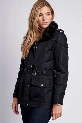 کاپشن مشکی زنانه آستر دار Barbour - کد 38604203