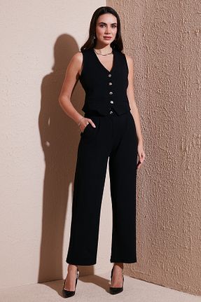 ست بالاتنه و پائین تنه مشکی زنانه پلی استر Lela - کد 900257218