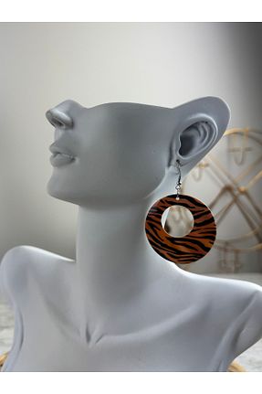 گوشواره جواهر نارنجی سنگ طبیعی SEDEF TAKI - کد 900247705