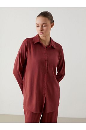 تونیک نارنجی زنانه مخلوط کتان LC Waikiki - کد 900254381