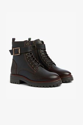 بوت / نیم بوت قهوه ای زنانه پاشنه تخت Barbour - کد 768392066