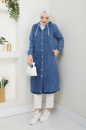 کلاه و ابایا آبی زنانه جین Pamuk Butik - کد 900244145