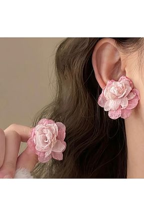 گوشواره جواهر صورتی لزران Accessories - کد 900245211