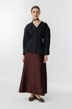 دامن حجاب قهوه ای زنانه Çan Hooopstore - کد 900415877