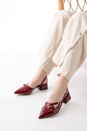 بابت زرشکی زنانه چرم لاکی Çınar Alp - کد 900283945