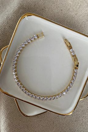 دستبند استیل (فولاد) طلائی زنانه استیل (فولاد) DEMOKAN - کد 122336738
