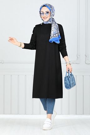تونیک حجاب مشکی زنانه پنبه پلی استر ModaMerve - کد 900281313