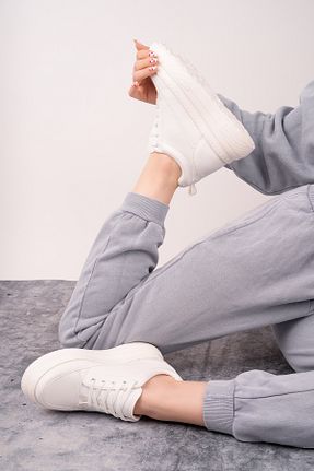 کفش اسنیکر سفید زنانه بند دار meyra