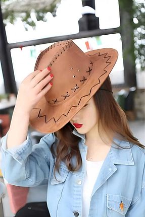 کلاه قهوه ای زنانه چرم مصنوعی Trenderrs - کد 467326792