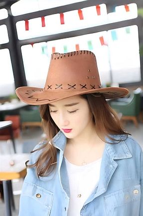 کلاه قهوه ای زنانه چرم مصنوعی Trenderrs - کد 467326792