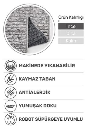 گلیم طوسی پنبه ای dekozer - کد 886558953