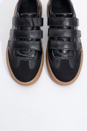 کفش اسنیکر مشکی زنانه چرم مصنوعی luvishoes - کد 900305416