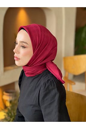 روسری زرشکی پنبه ای Modakaşmir - کد 900326621