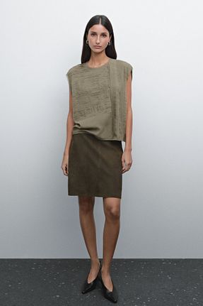 بلوز سبز زنانه ساده Massimo Dutti - کد 900327955