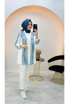 ست بالاتنه و پائین تنه سفید زنانه بافت Ece - کد 900541905