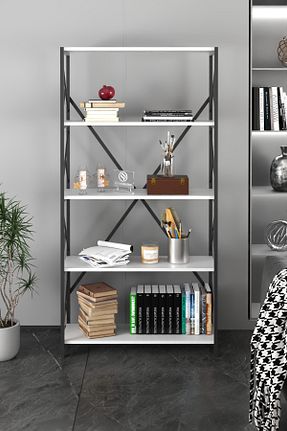 قفسه کتاب سفید 180 سانتی متر DizaynMotion - کد 901756833