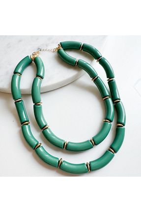 گردنبند جواهر سبز زنانه منجق VenüsDesign - کد 867660663